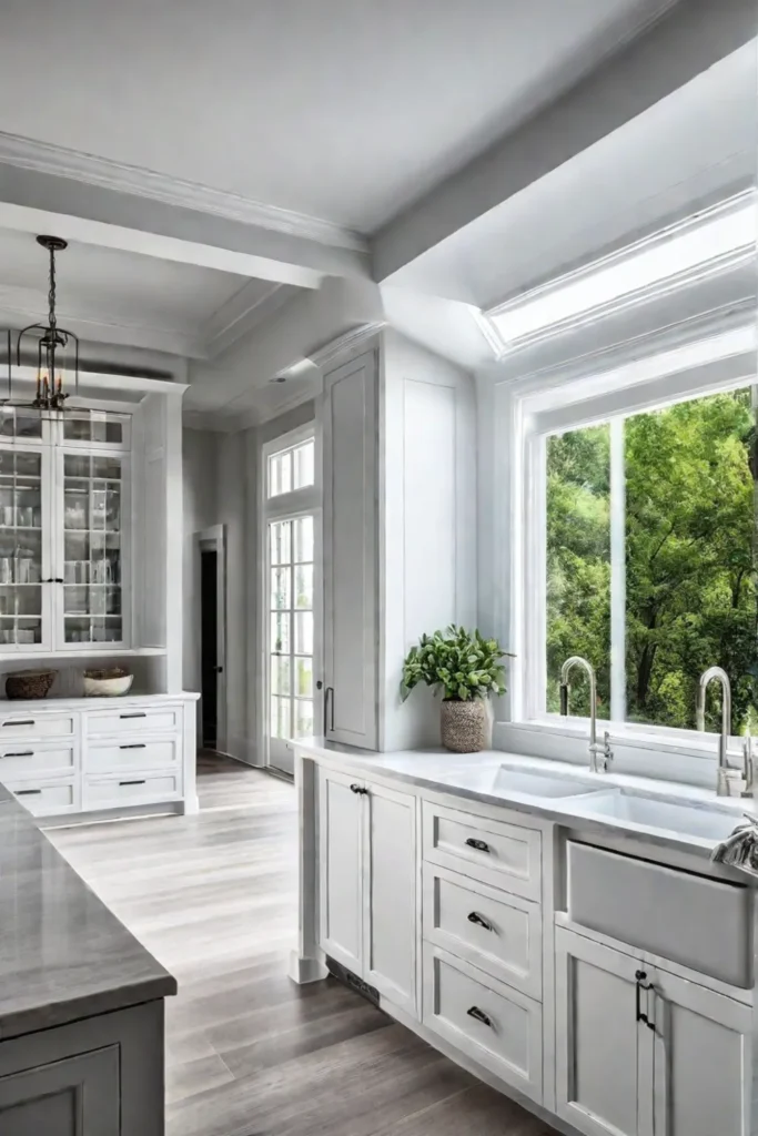 Bright and airy mudroom laundry room