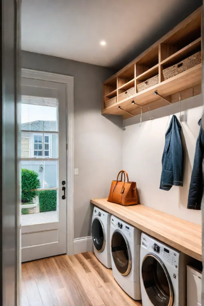 Compact Mudroom Laundry Room Design for Small Homes