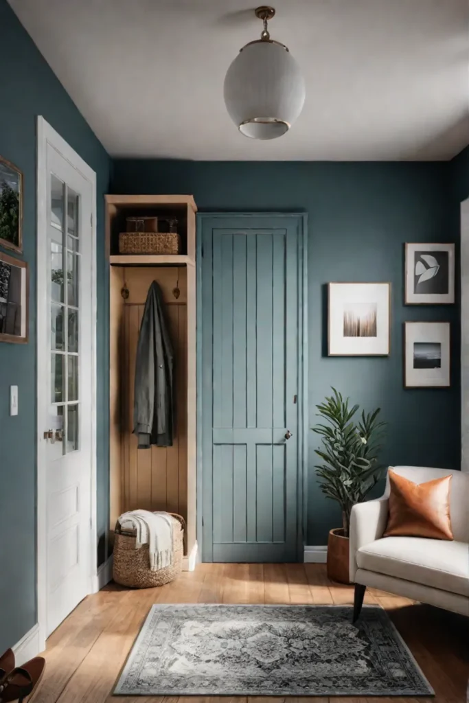 Cozy mudroom with warm colors