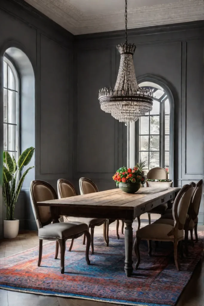 Eclectic dining room mix and match chairs