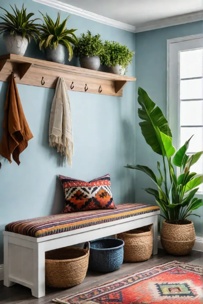 Eclectic mudroom seating