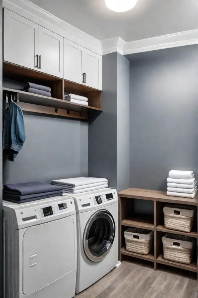 Efficient mudroom laundry room