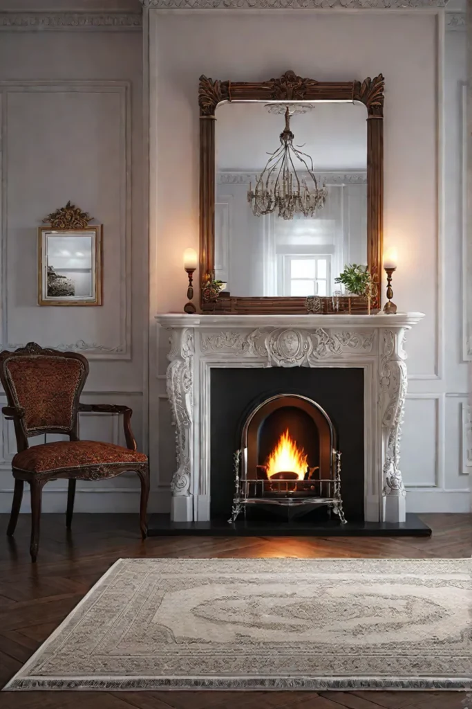 Fireplace focal point cozy dining room