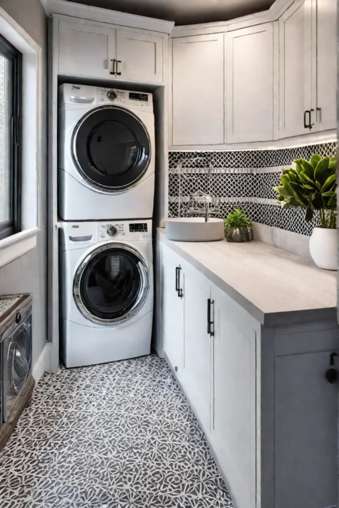 Functional laundry room with folding area