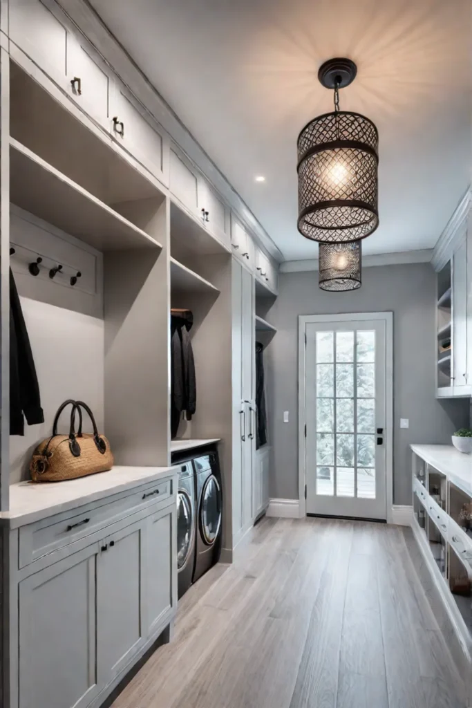 Highend appliances in mudroom laundry room