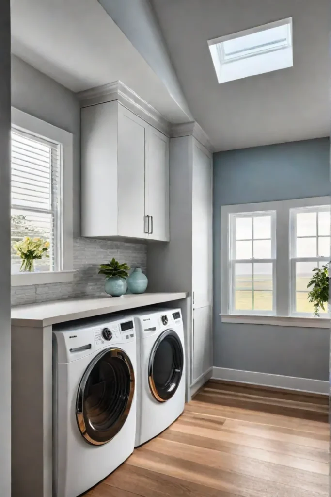 Minimalist mudroom laundry room lighting