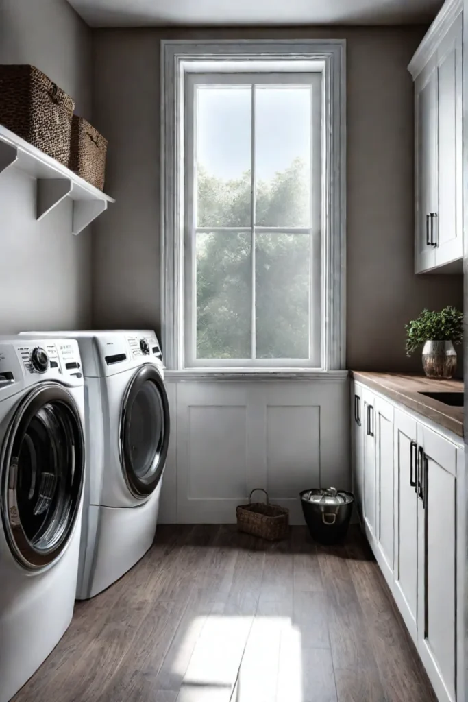 Mudroom laundry room with pet washing station