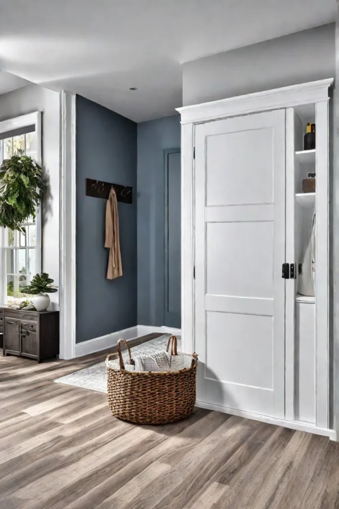 Mudroom with luxury vinyl plank flooring