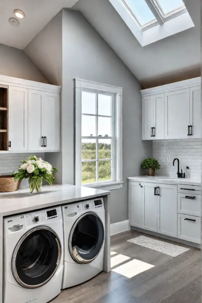 Natural light in mudroom laundry room