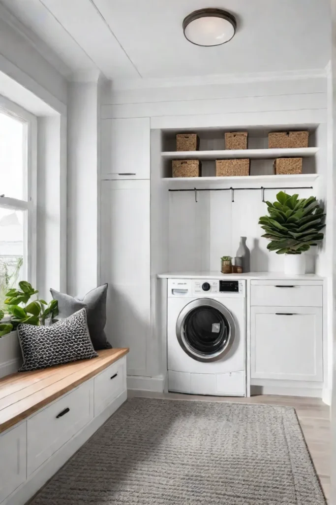 Scandinavian Mudroom Laundry Combo