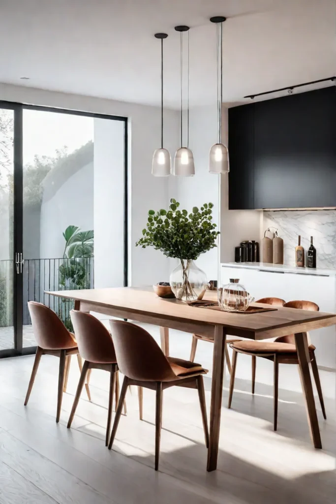 Scandinavianstyle dining room with extendable table