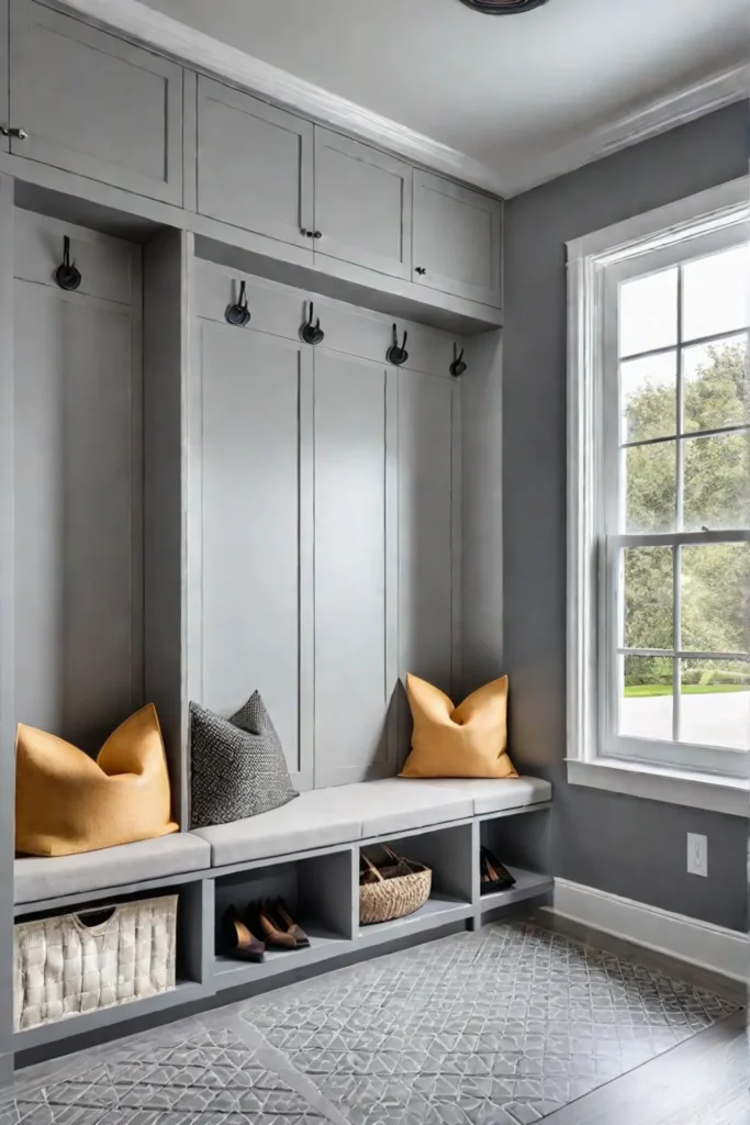 Welllit mudroom with natural light